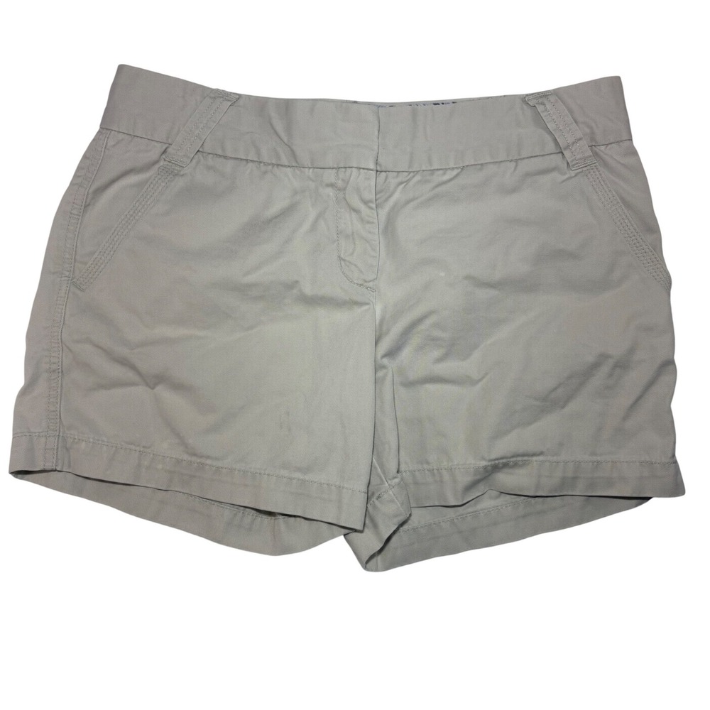 J.Crew Womens Classic Twill Chino Shorts Khaki Tan City Fit Cotton Size 8